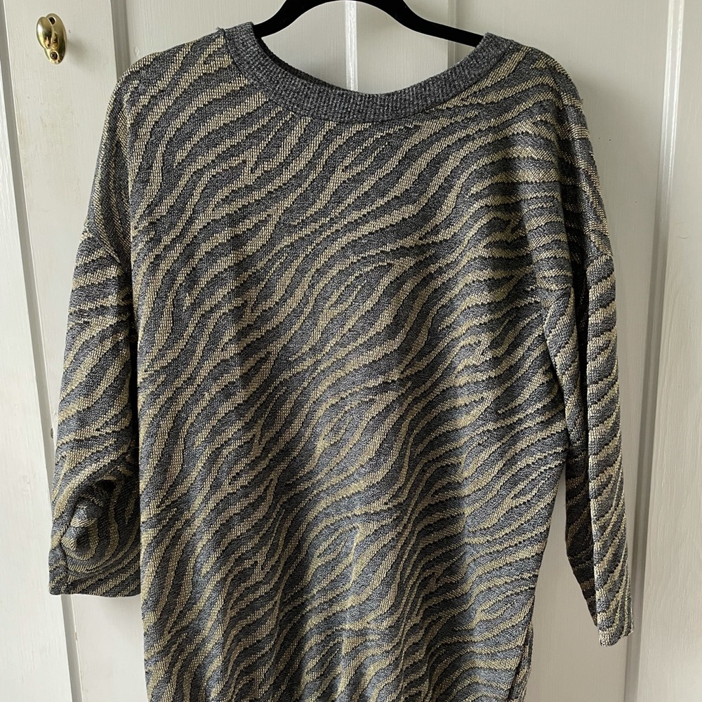 sparkle vintage sweater zebra print